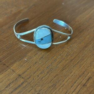 Turquoise and pearl bracelet.